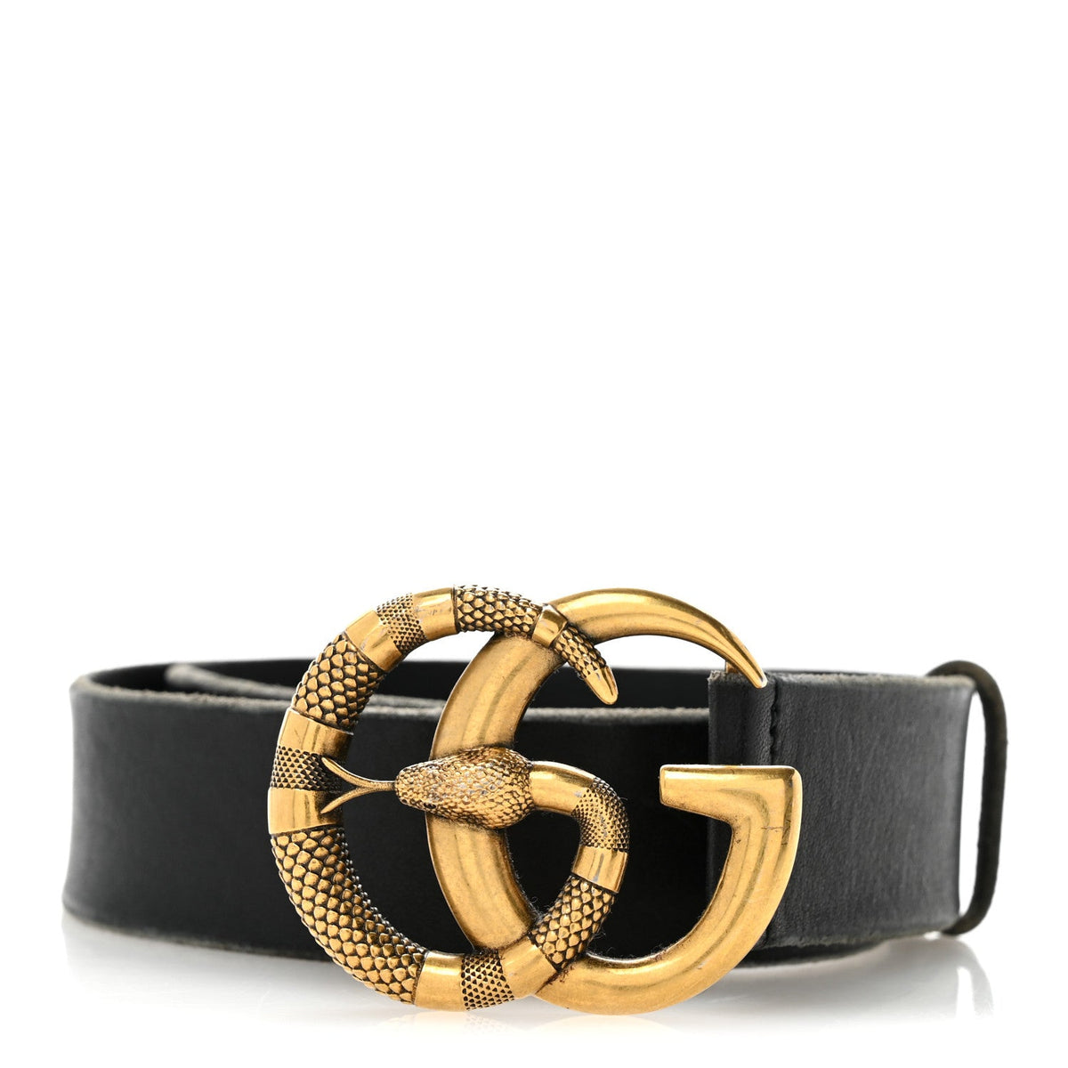 Faded Calfskin Snake Double G Belt 70 28 Black