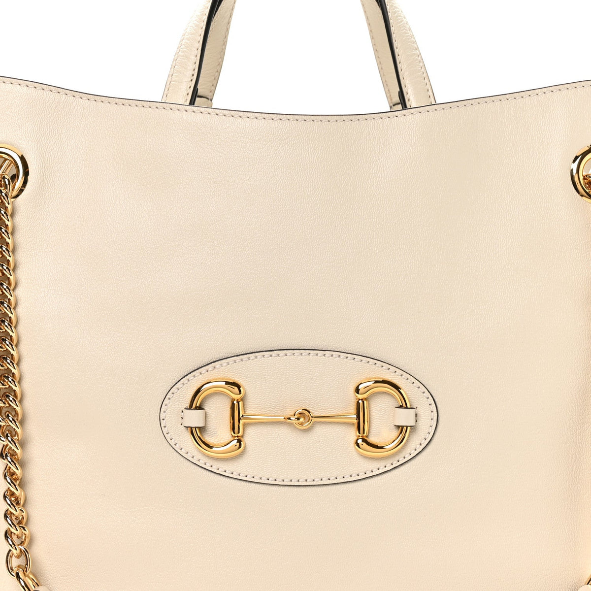 New Sakai Calfskin Lux Large Horsebit 1955 Tote Bag Mystic White