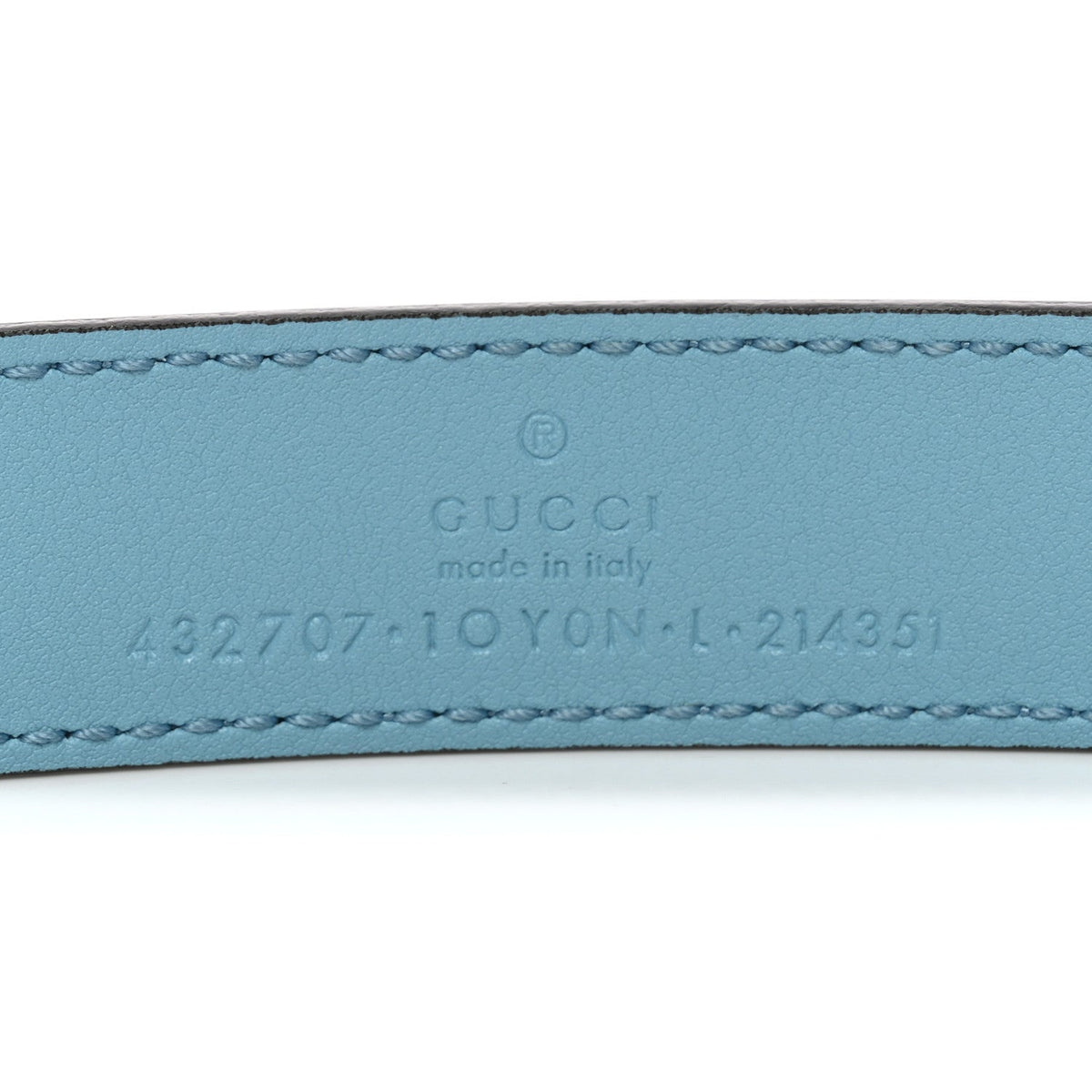Calfskin Kids Double G Belt L Blue