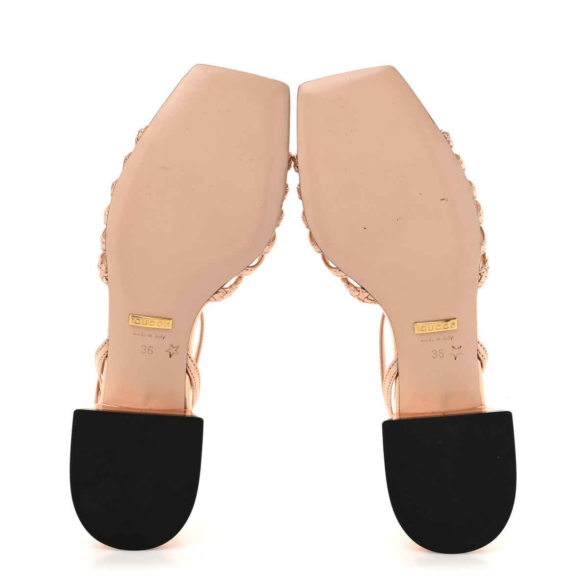 Metallic Nappa Braided Ketty Horsebit Sandals 36 Salmone