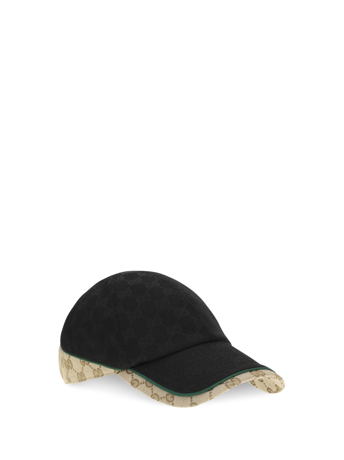 Gucci A001I24HBK3 GG Monogram Cotton Fabric Baseball Cap — Black