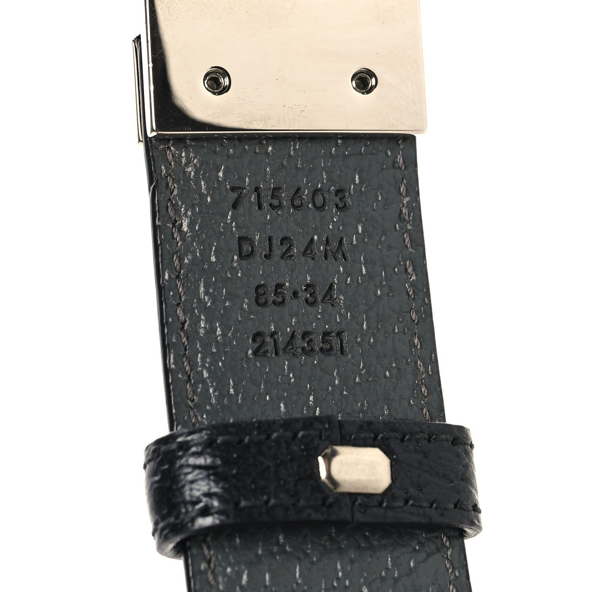 Textured Dollar Calfskin Squared Interlocking G 30mm Reversible Belt 85 34 Black