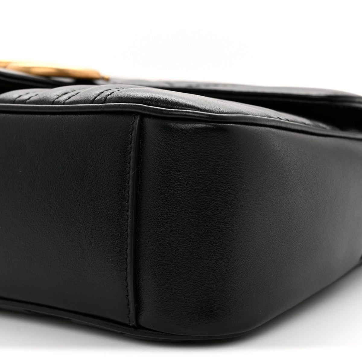 Calfskin Matelasse Small GG Marmont Shoulder Bag Black