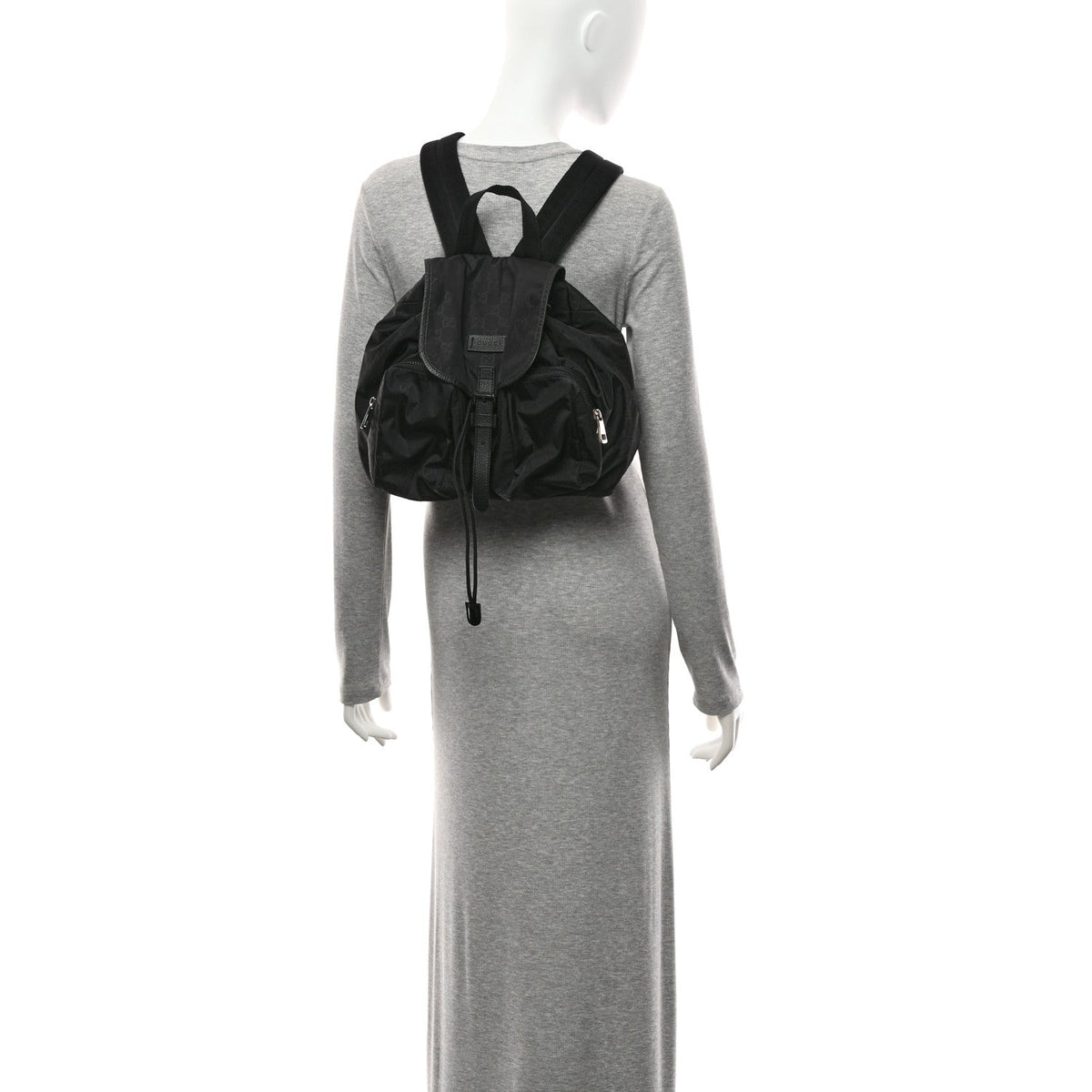 Nylon Monogram Medium Light Single Buckle Backpack Black