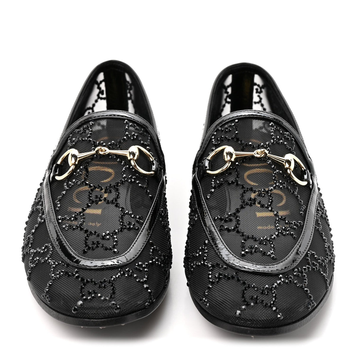 Tela Retino Kid Scamosciato Crystal GG Monogram Jordaan Loafer 35.5 Black