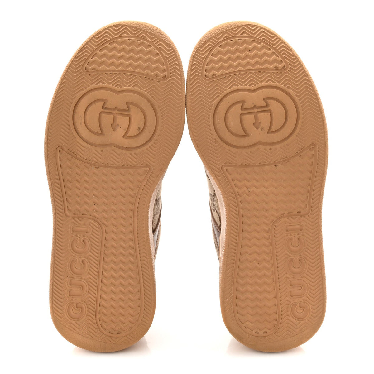 Calfskin GG Monogram Womens Platform 55mm Sneakers 35.5 Hezelnut Beige Ebony Mystic White