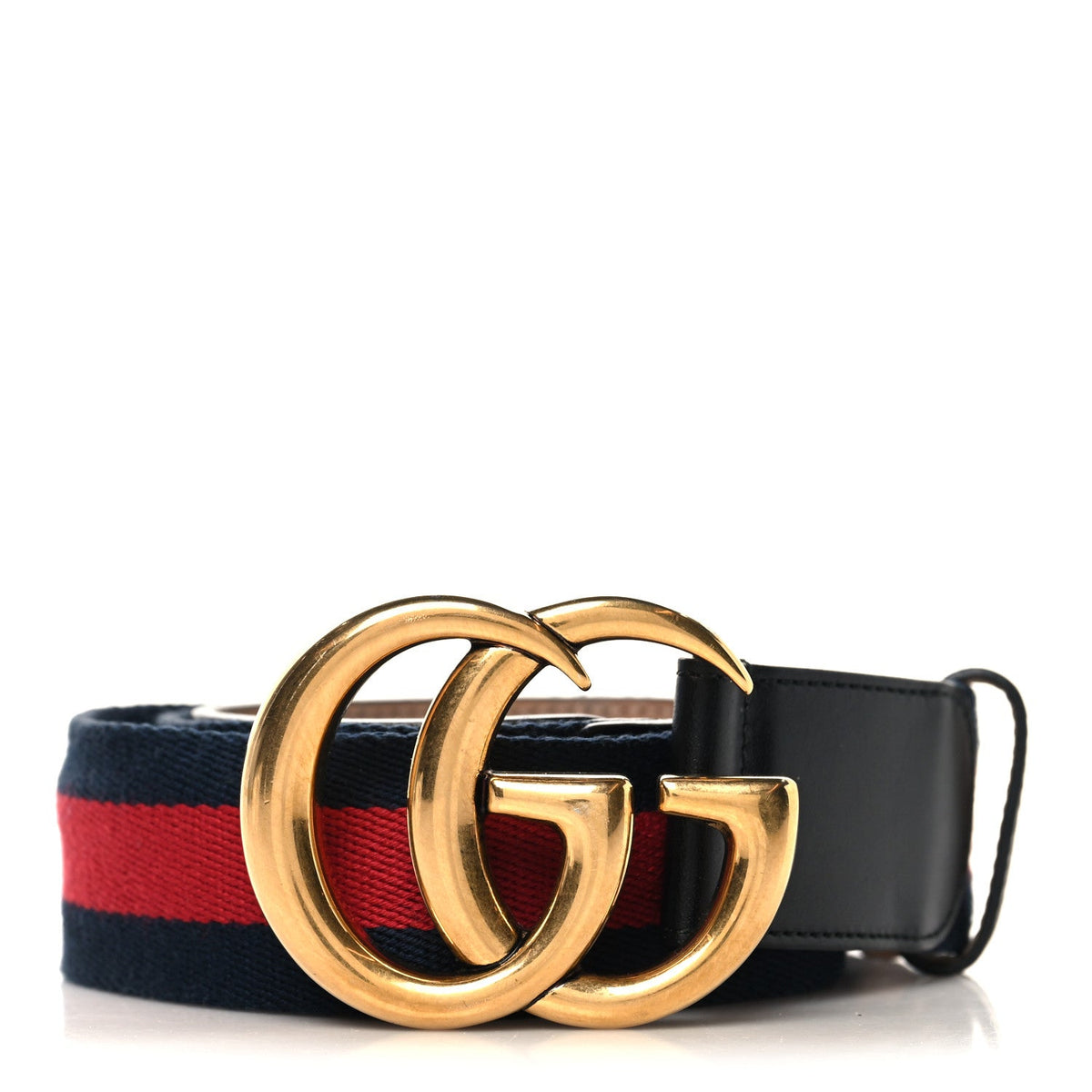 Nylon Calfskin Double G Web 40mm Belt 85 34 Blue Red Black