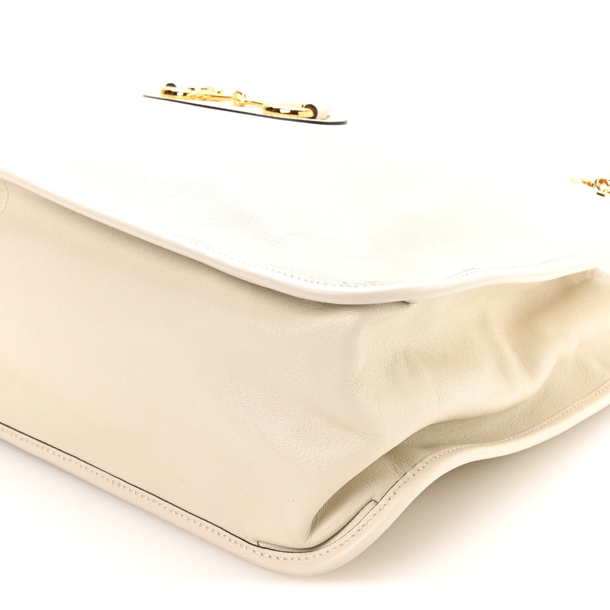 New Sakai Calfskin Lux Large Horsebit 1955 Tote Bag Mystic White