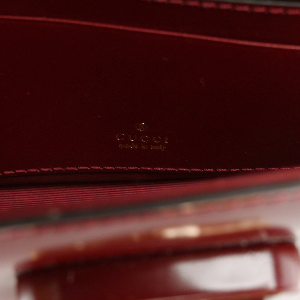 Shiny Calfskin Small Bamboo Night Bag Rosso Ancora