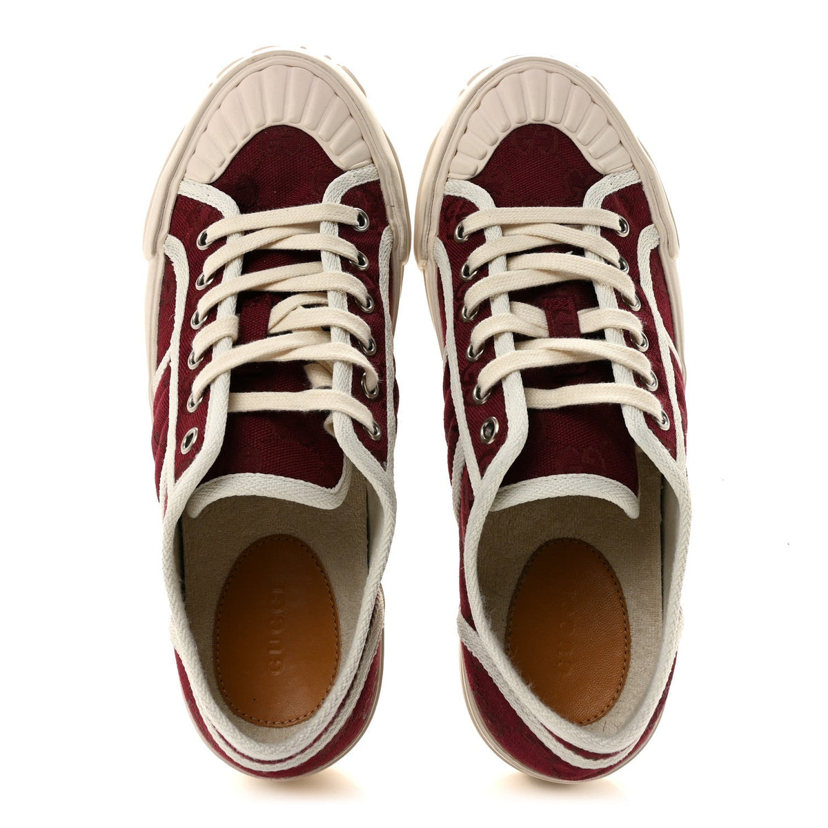 New Canvas GG Monogram Womens Chunky Sneakers 38.5 Rosso Ancora