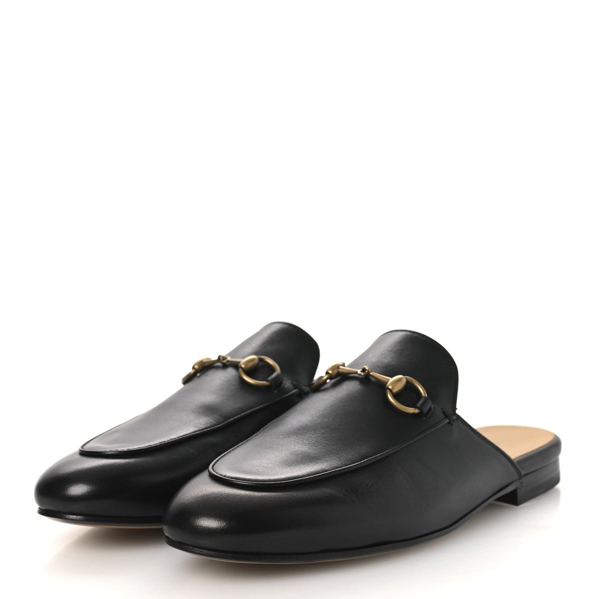 Calfskin Womens Princetown Slippers 37.5 Black