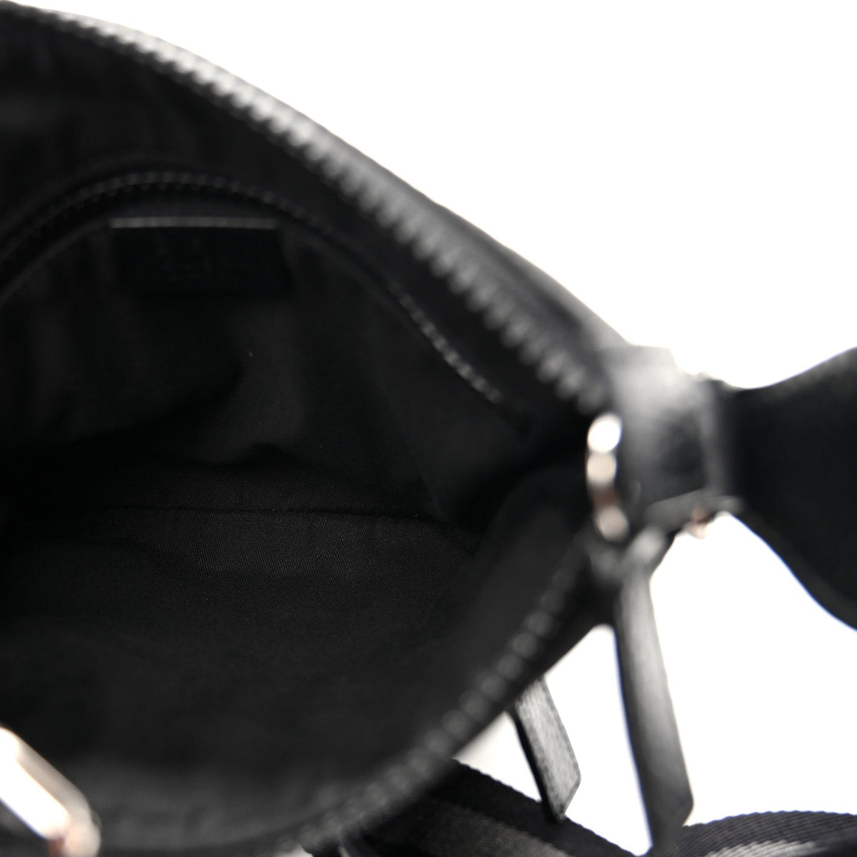 Nylon Monogram Mini Flat Messenger Bag Black