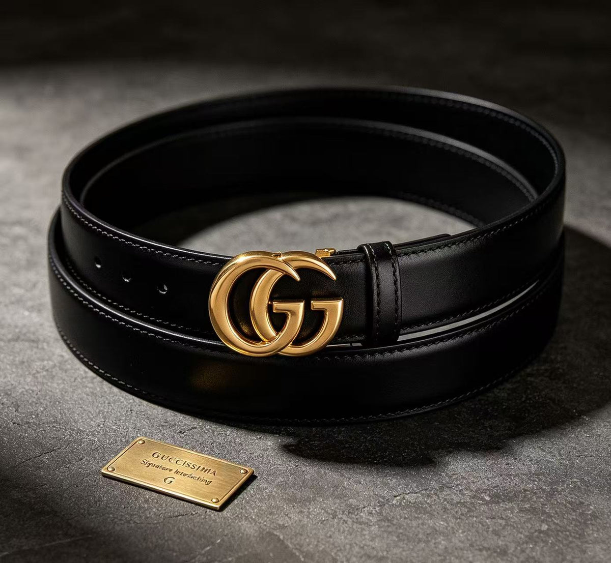 Guccissima Signature Interlocking G 40mm Belt 85 34 Black
