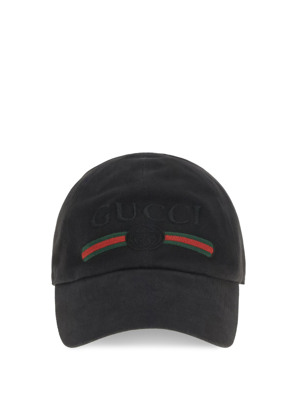 Gucci 8757364HBKG Logo-Embroidered Cotton Baseball Cap — Black