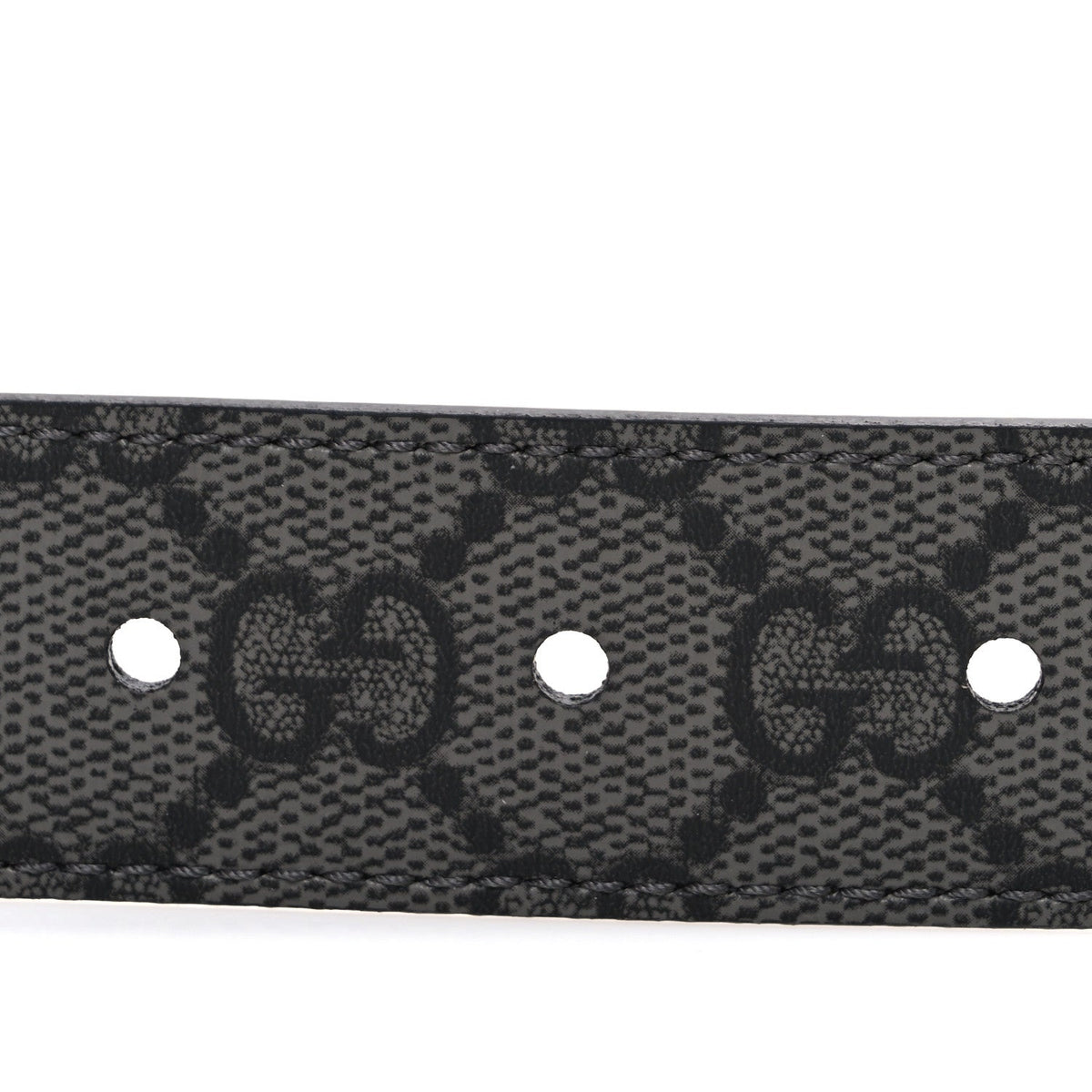 Selleria Calfskin GG Supreme Monogram Reversible Belt 90 36 Graphite Grey Black