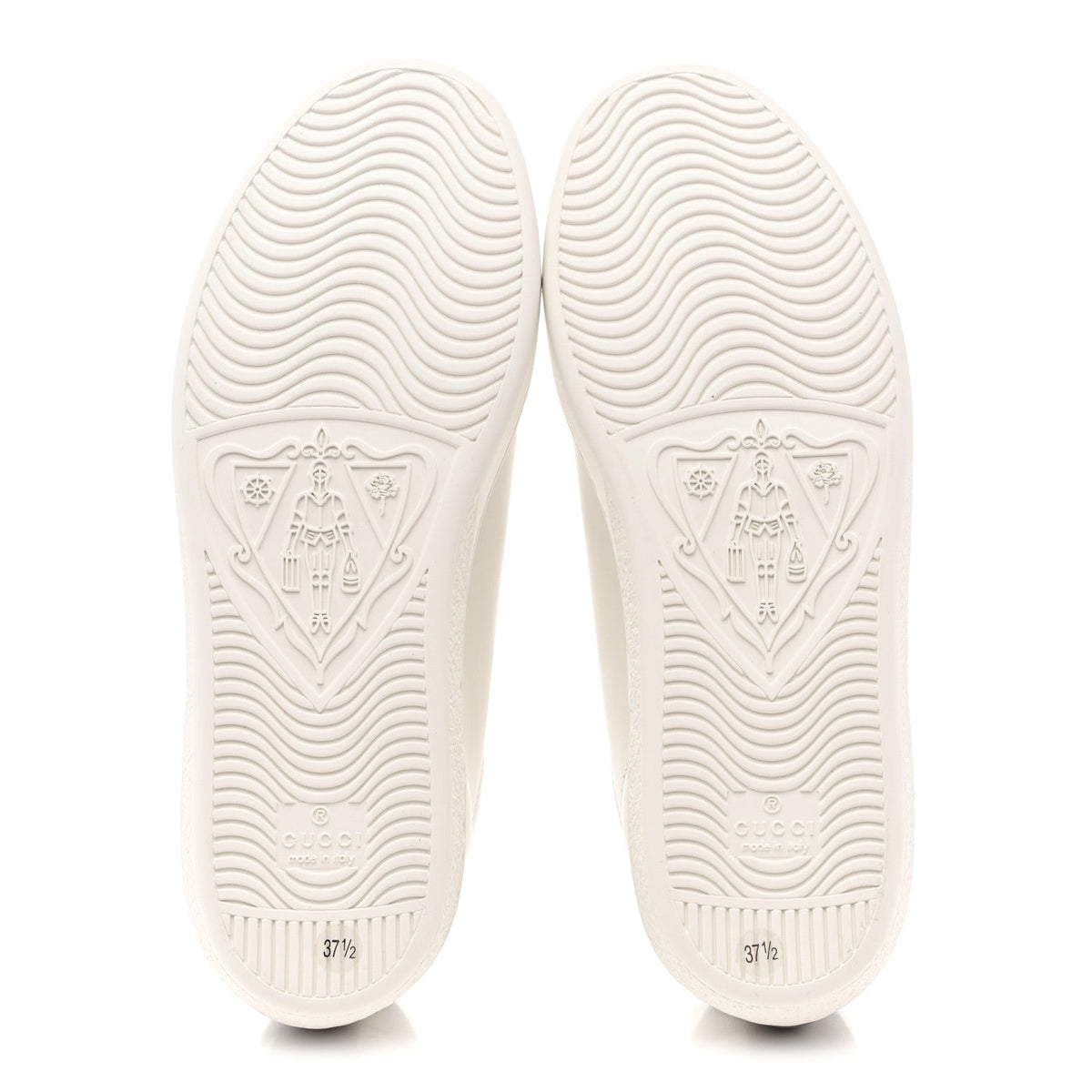 Calfskin Interlocking G Perforated Womens Ace Sneakers 37.5 White Grey Sky
