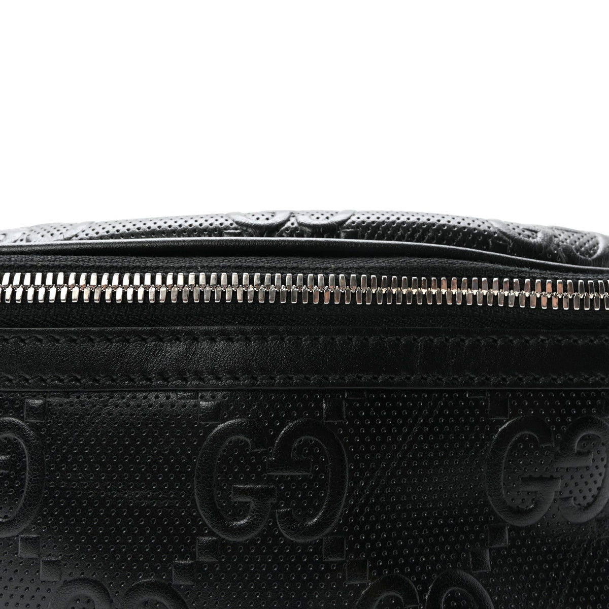 Calfskin GG Tennis Embossed Belt Bag Black