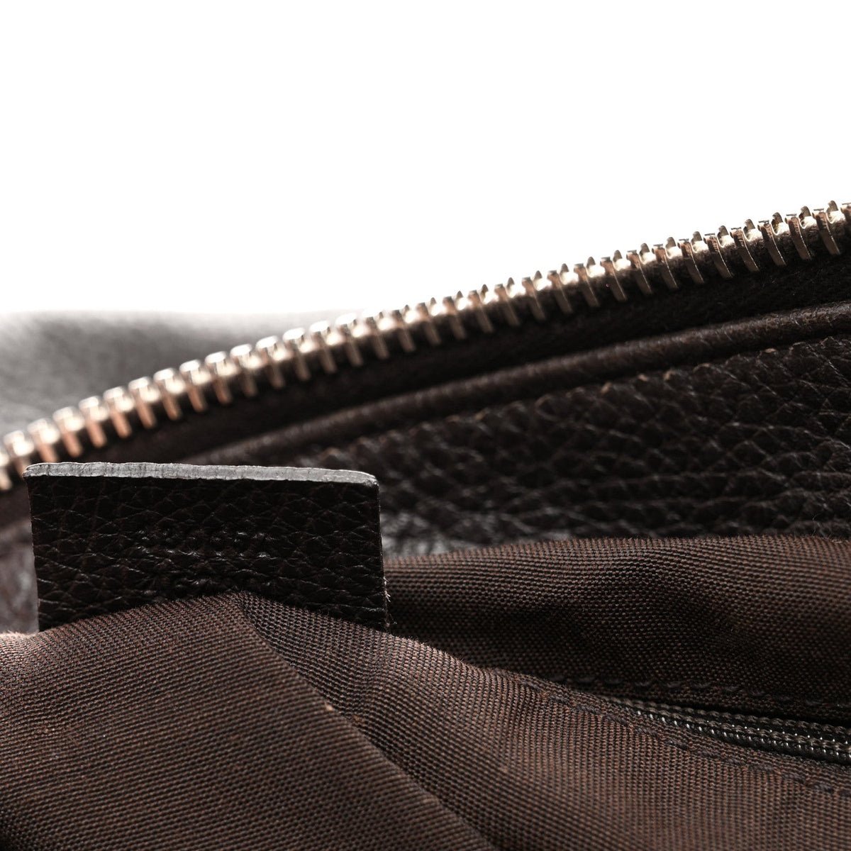 Pebbled Calfskin Large Bamboo Bar Tassel Shoulder Bag Dark Brown