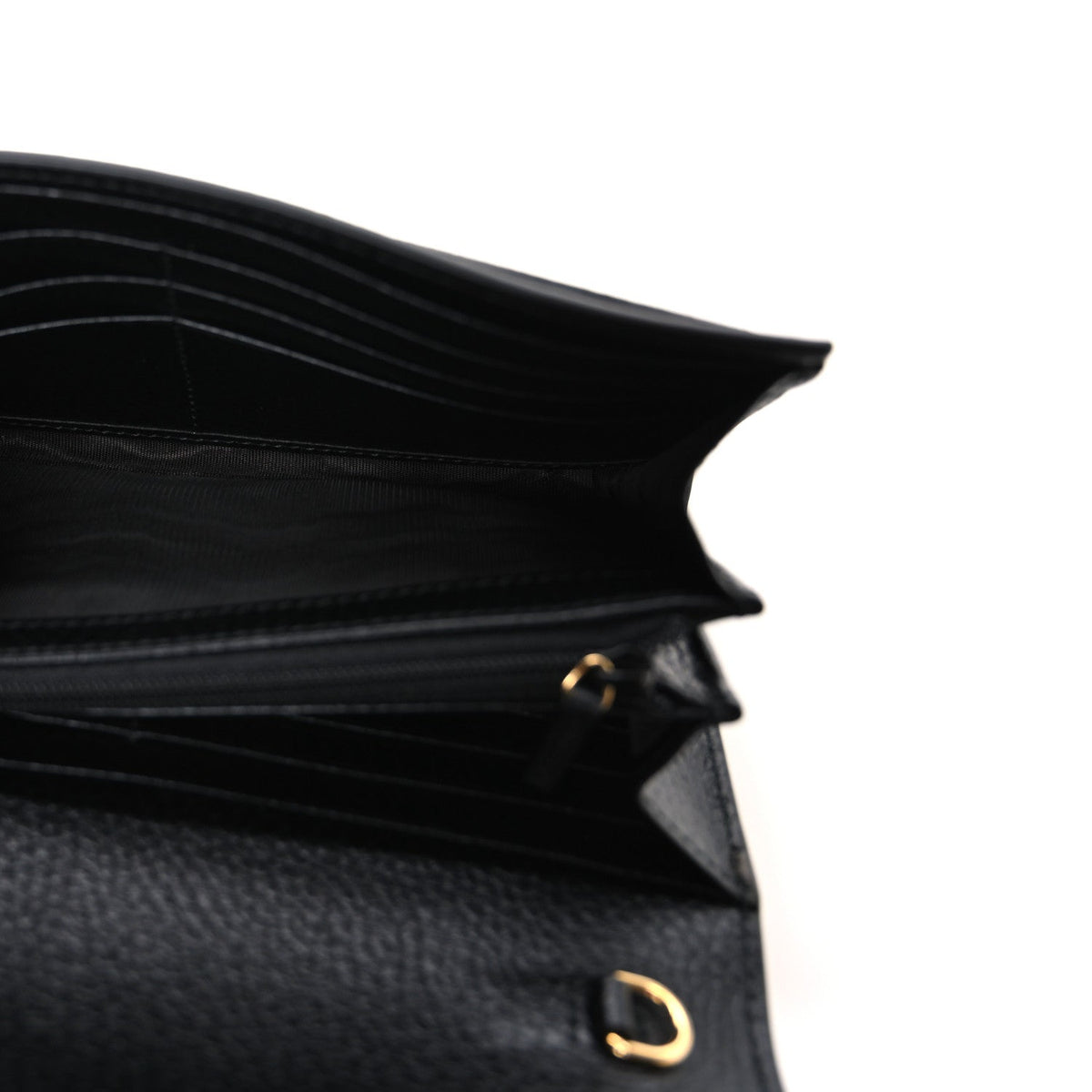 Dollar Calfskin GG Supreme Monogram Petite GG Marmont Wallet Chain Bag Black Beige Ebony