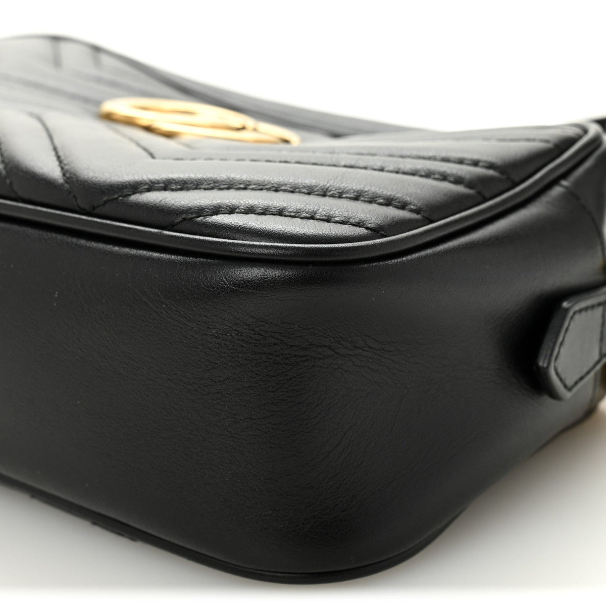Calfskin Matelasse Small GG Marmont Chain Shoulder Bag Black
