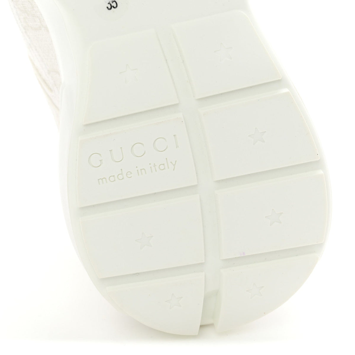 GG Supreme Monogram Womens Rhyton Sneakers 35 White
