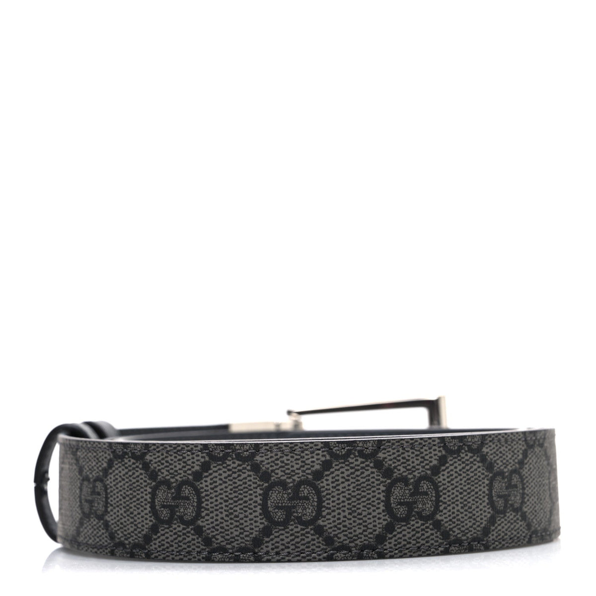 Selleria Calfskin GG Supreme Monogram Reversible Belt 90 36 Graphite Grey Black