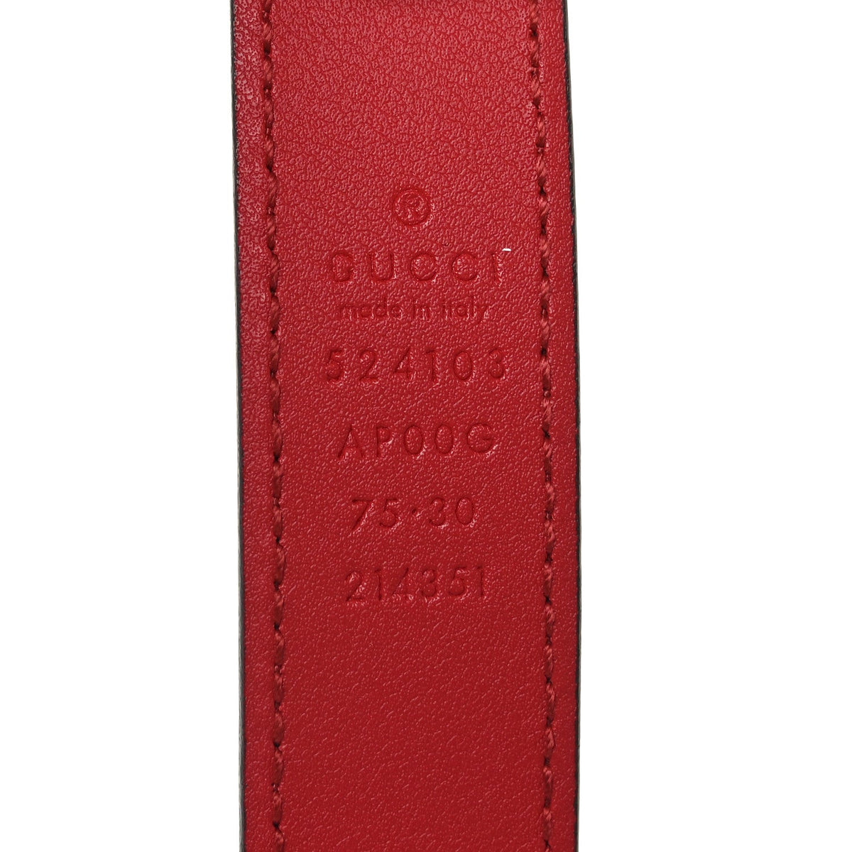 Moon Calfskin Torchon Double G 25mm Belt 75 30 Hibiscus Red
