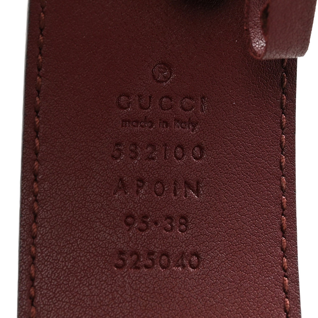 Calfskin Crystal Double G 40mm Belt 95 38 Vintage Bordeaux