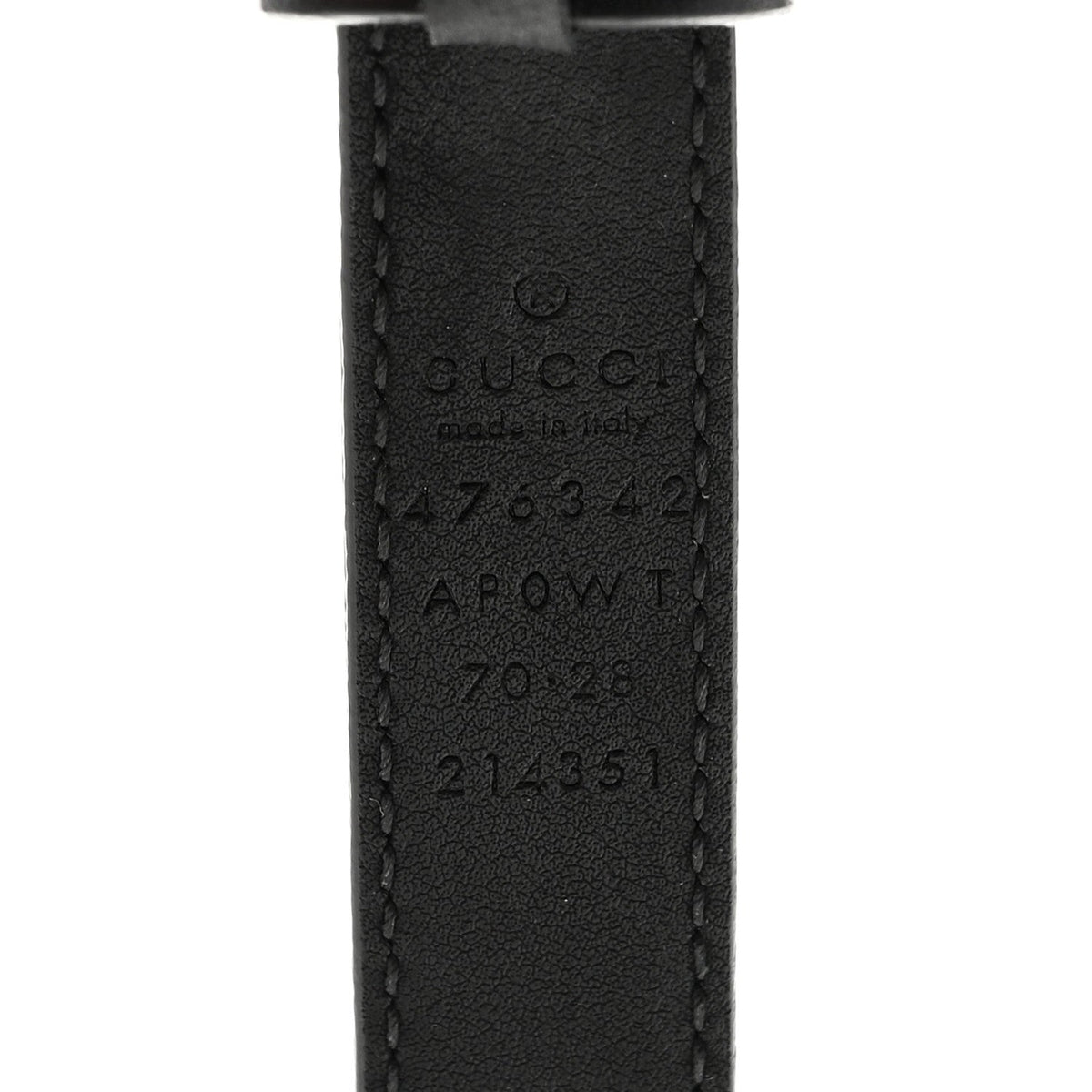 Calfskin Pearl Double G 20mm Belt 70 28 Black Cream