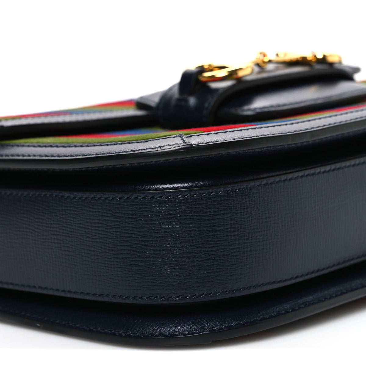 Velvet Azalea Calfskin Baiadera Stripe Horsebit 1955 Shoulder Bag Multicolor