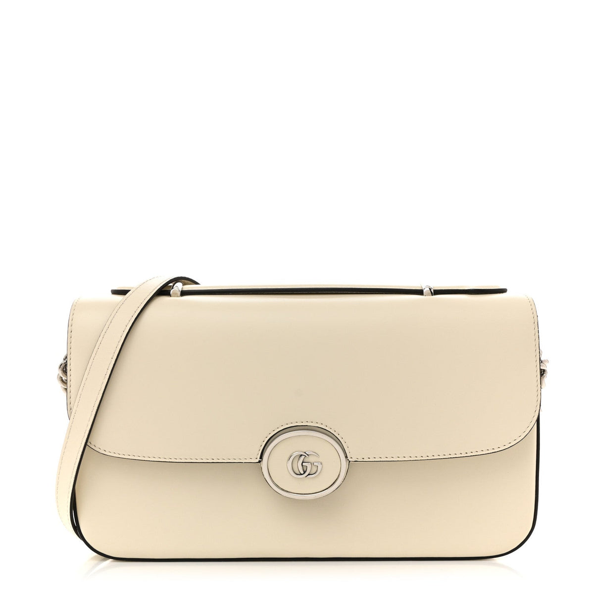 Senna Calfskin Petite GG Top Handle Shoulder Bag Mystic White