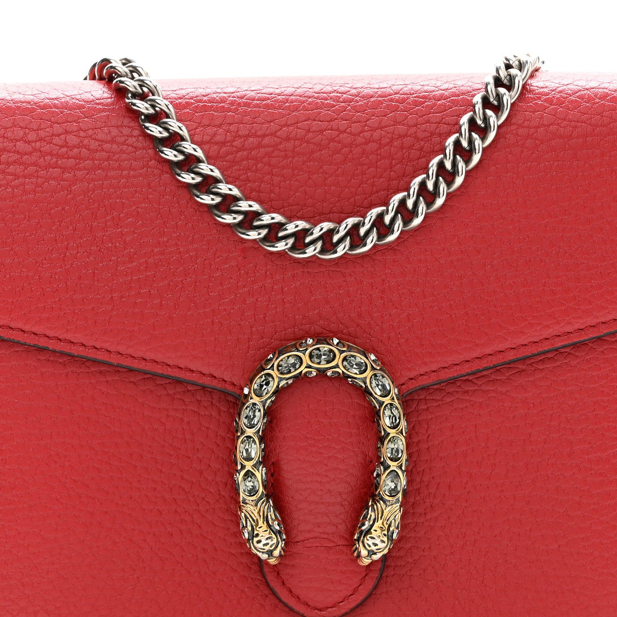 Calfskin Mini Dionysus Chain Wallet Hibiscus Red