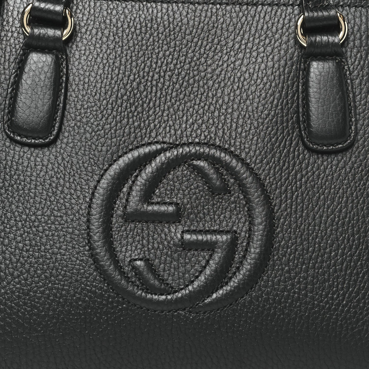 Dollar Calfskin Medium Soho Top Handle Satchel Black