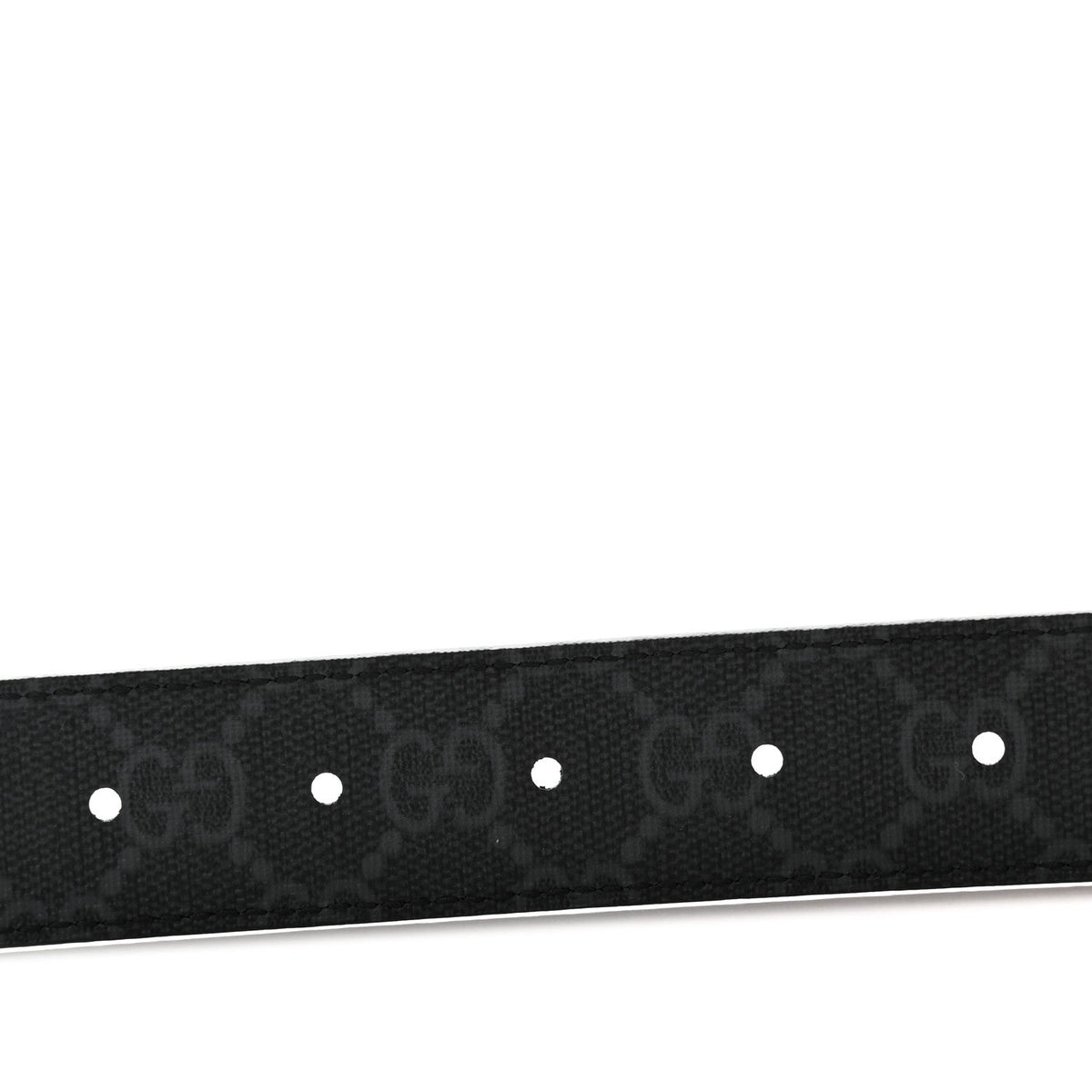 GG Supreme Monogram Plutone Calfskin Palladium Double G Reversible 30mm Belt 70 28 Black