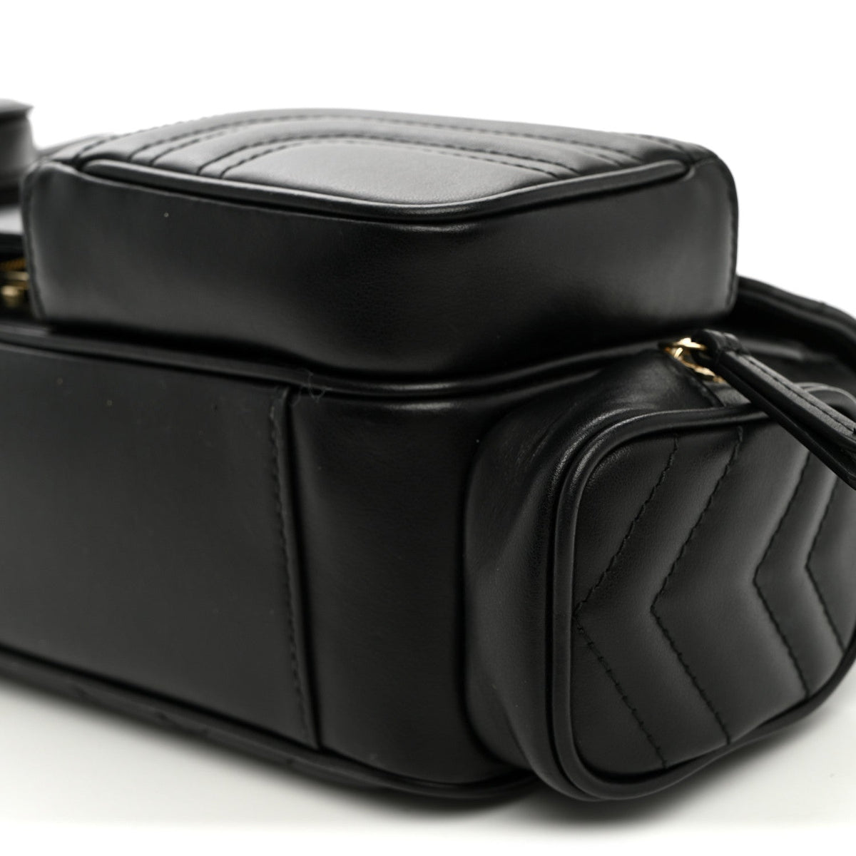 Calfskin Matelasse Small GG Marmont Multi Pocket Shoulder Bag Black