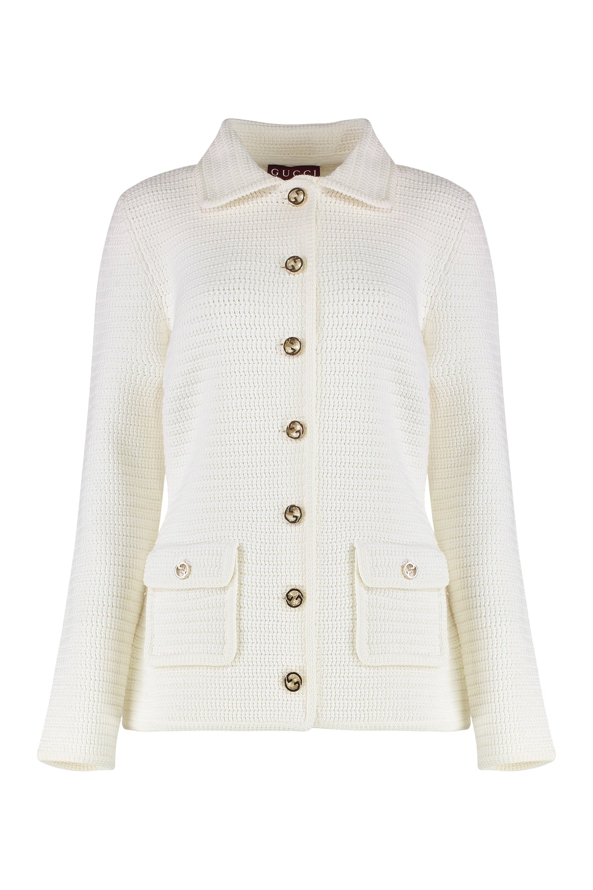 Gucci Cotton Knit Cardigan — White