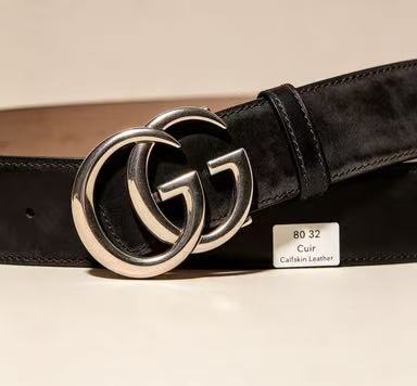 Faded Calfskin Double G Belt 80 32 Cuir