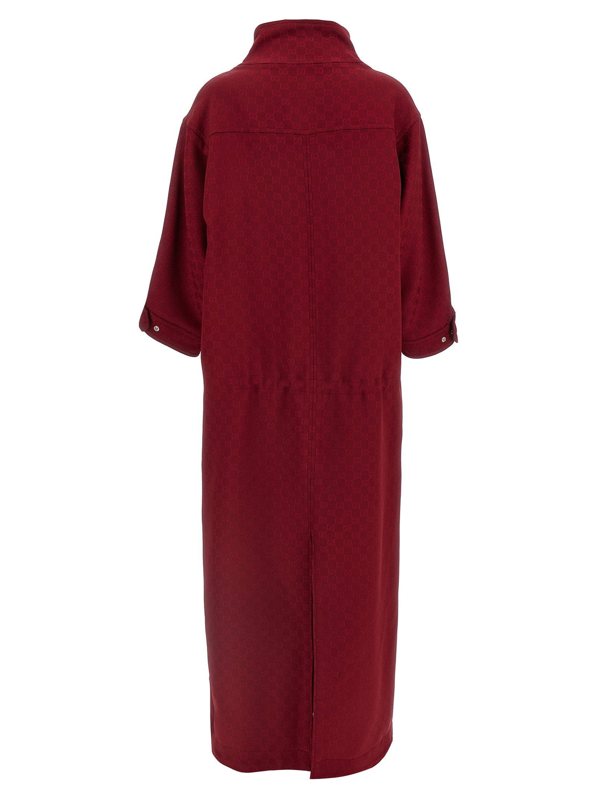 Gucci GG Jacquard Coat — Burgundy