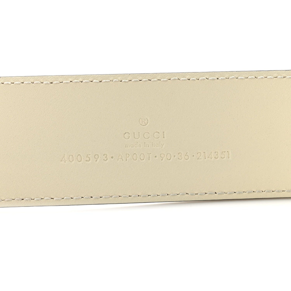 Calfskin Double G 40mm Belt 90 36 Mystic White