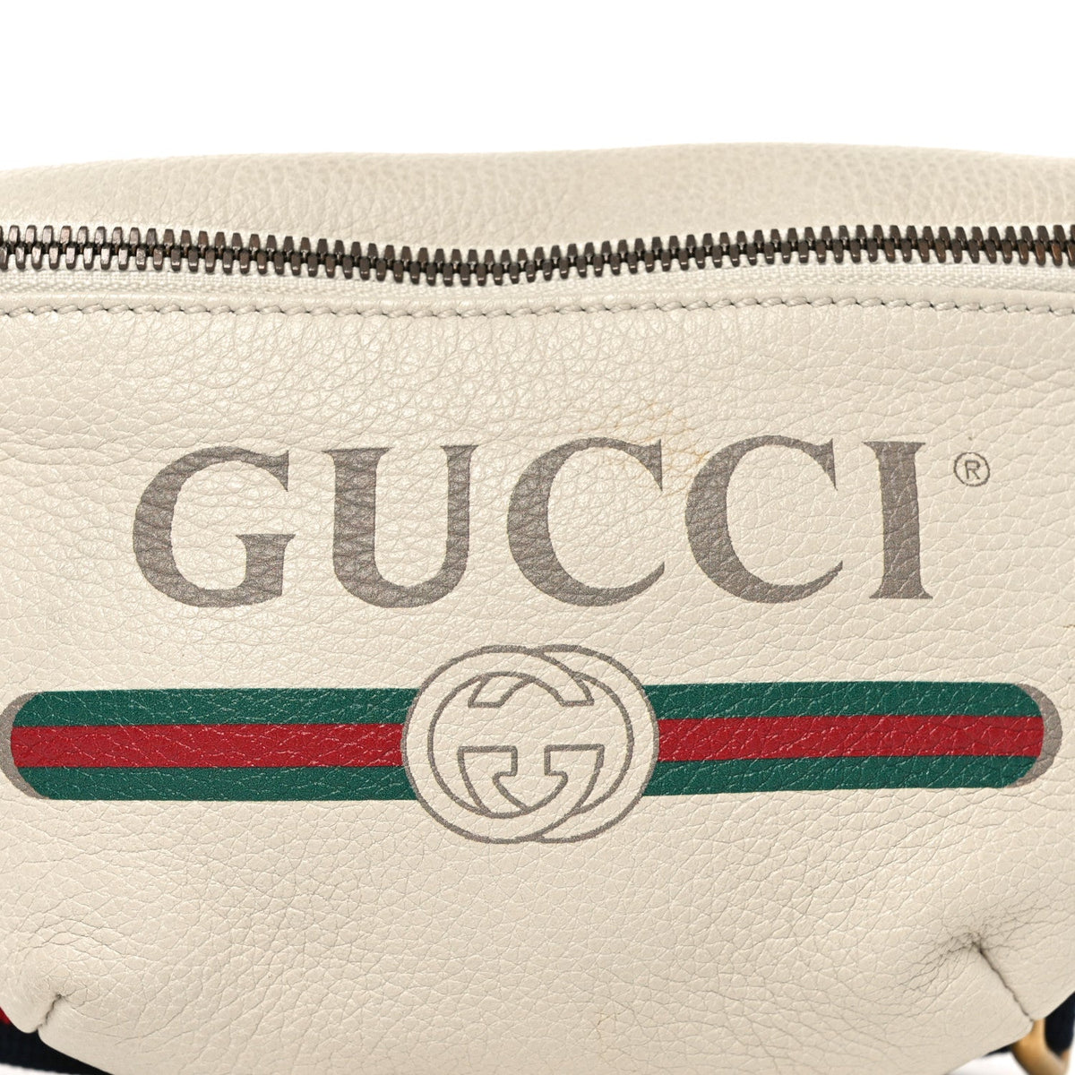 Grained Calfskin Small Logo Belt Bag White