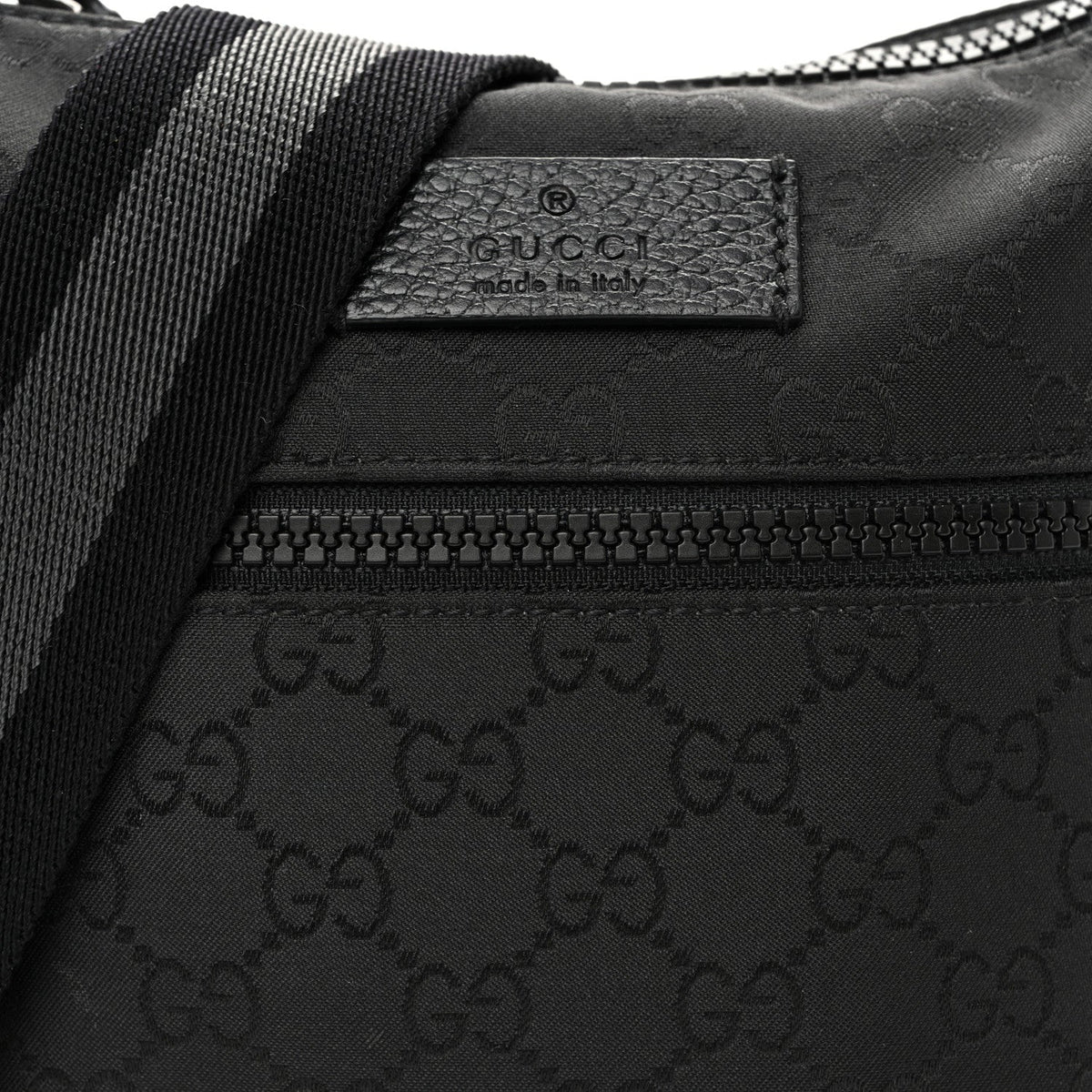Nylon Monogram Mini Flat Messenger Bag Black