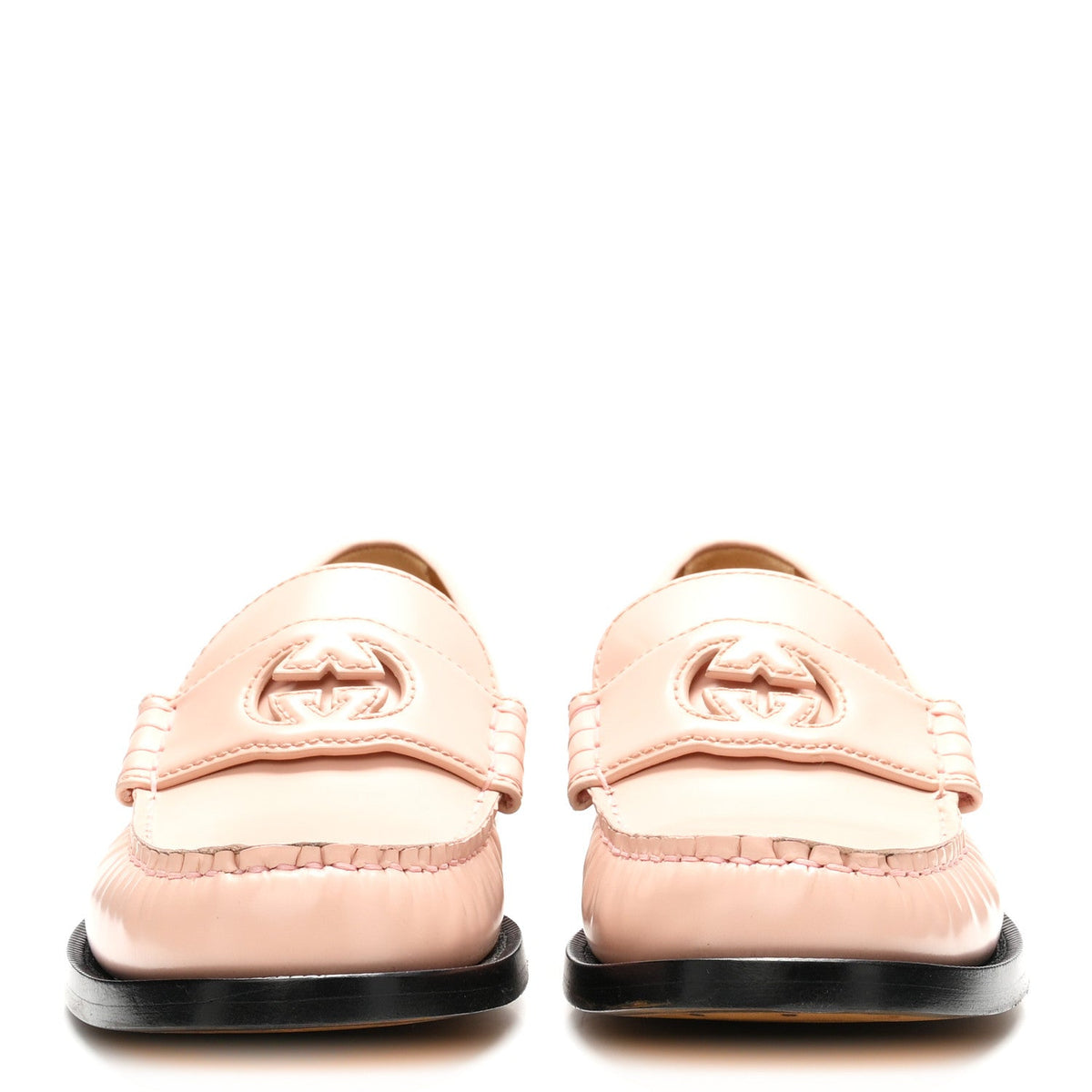 Millennial Ribot Cut Out Interlocking G Loafers 39.5 Perfect Pink