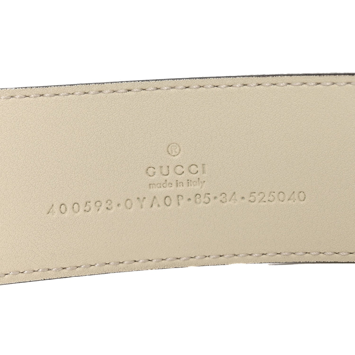 Calfskin Double G 40mm Belt 85 34 Mystic White