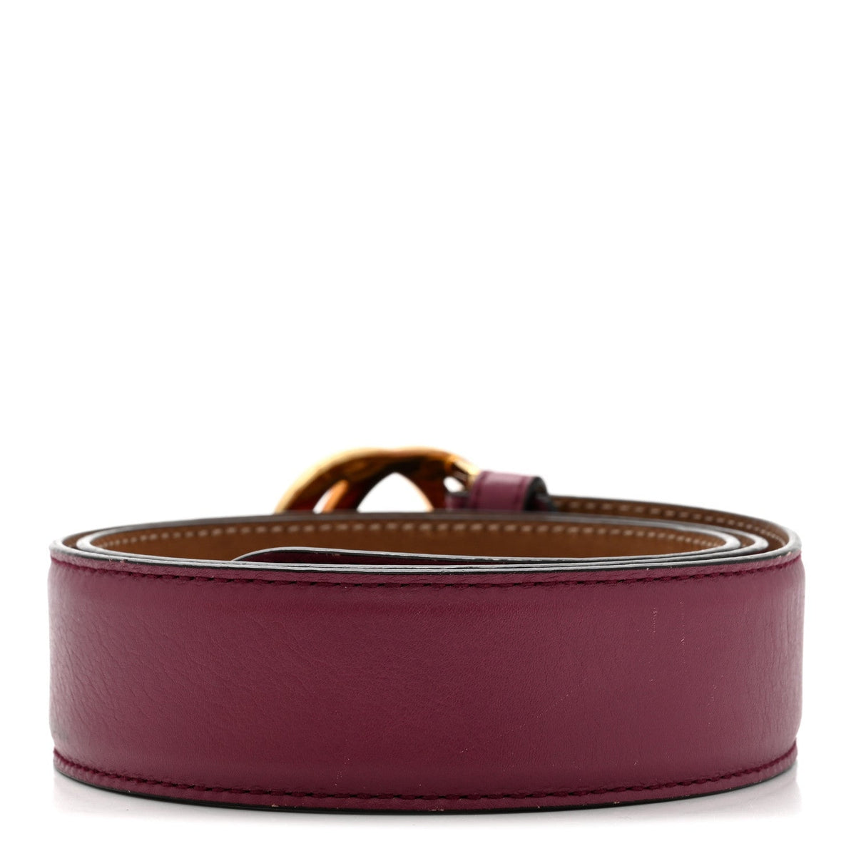 Moon Calfskin Interlocking G 37mm Belt 80 32 Glossy Pink