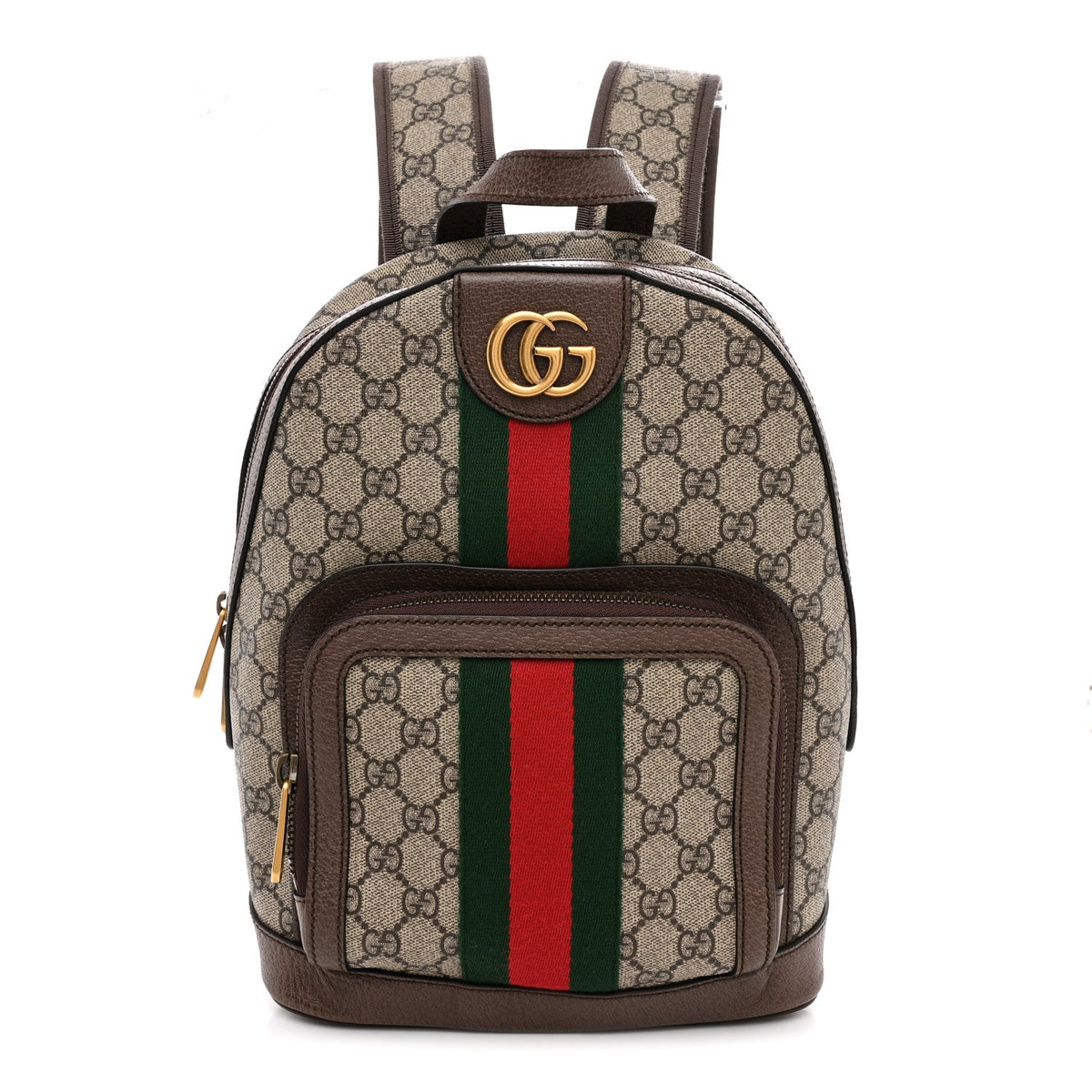 GG Supreme Monogram Calfskin Web Small Ophidia Day Backpack Beige Ebony New Acero