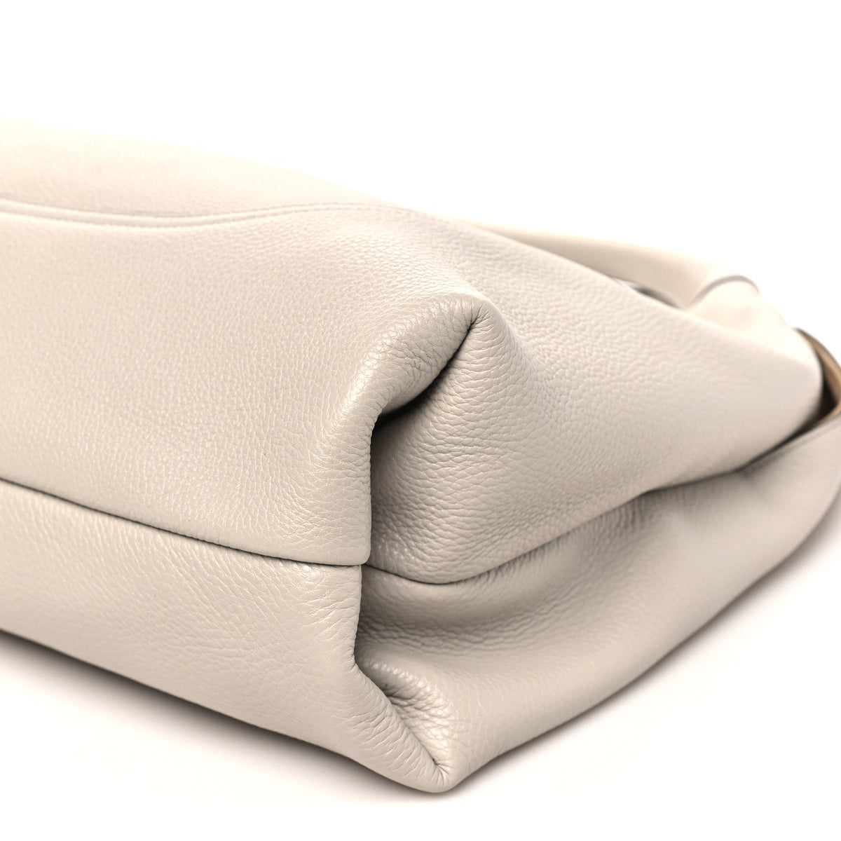 Grained Calfskin Softbit Maxi Shoulder Bag Taupe