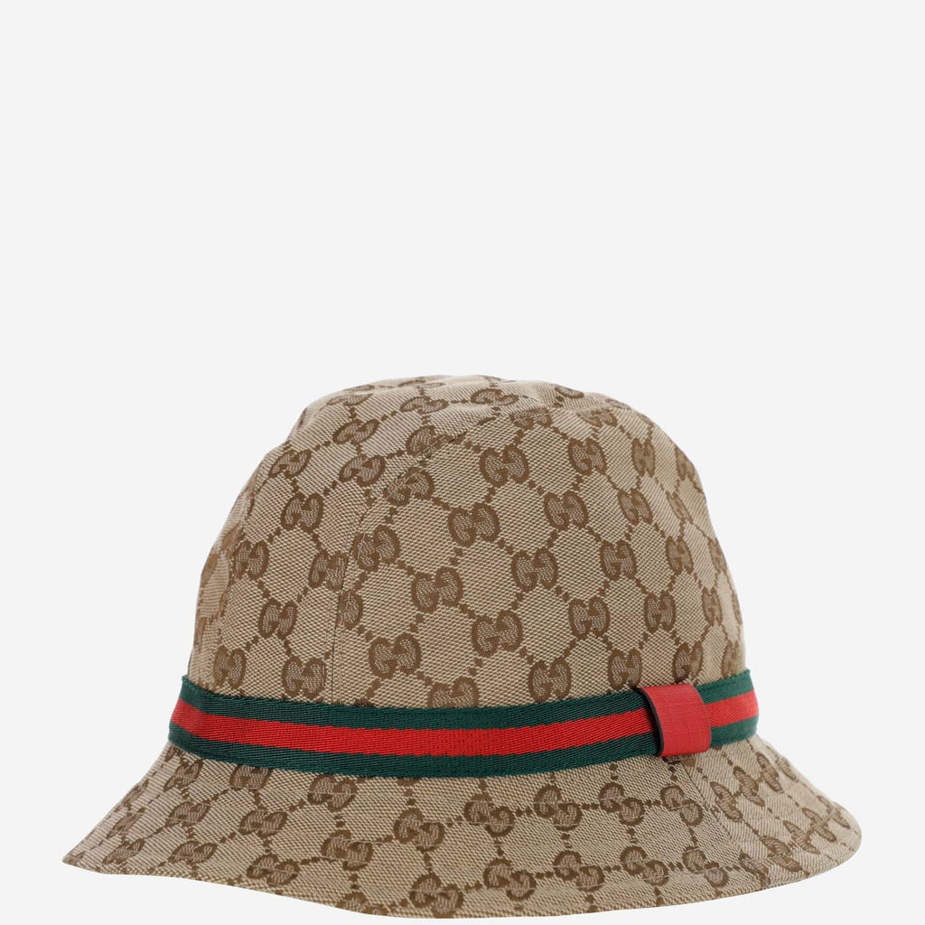 Gucci 411790 GG Monogram Bucket Hat — Beige