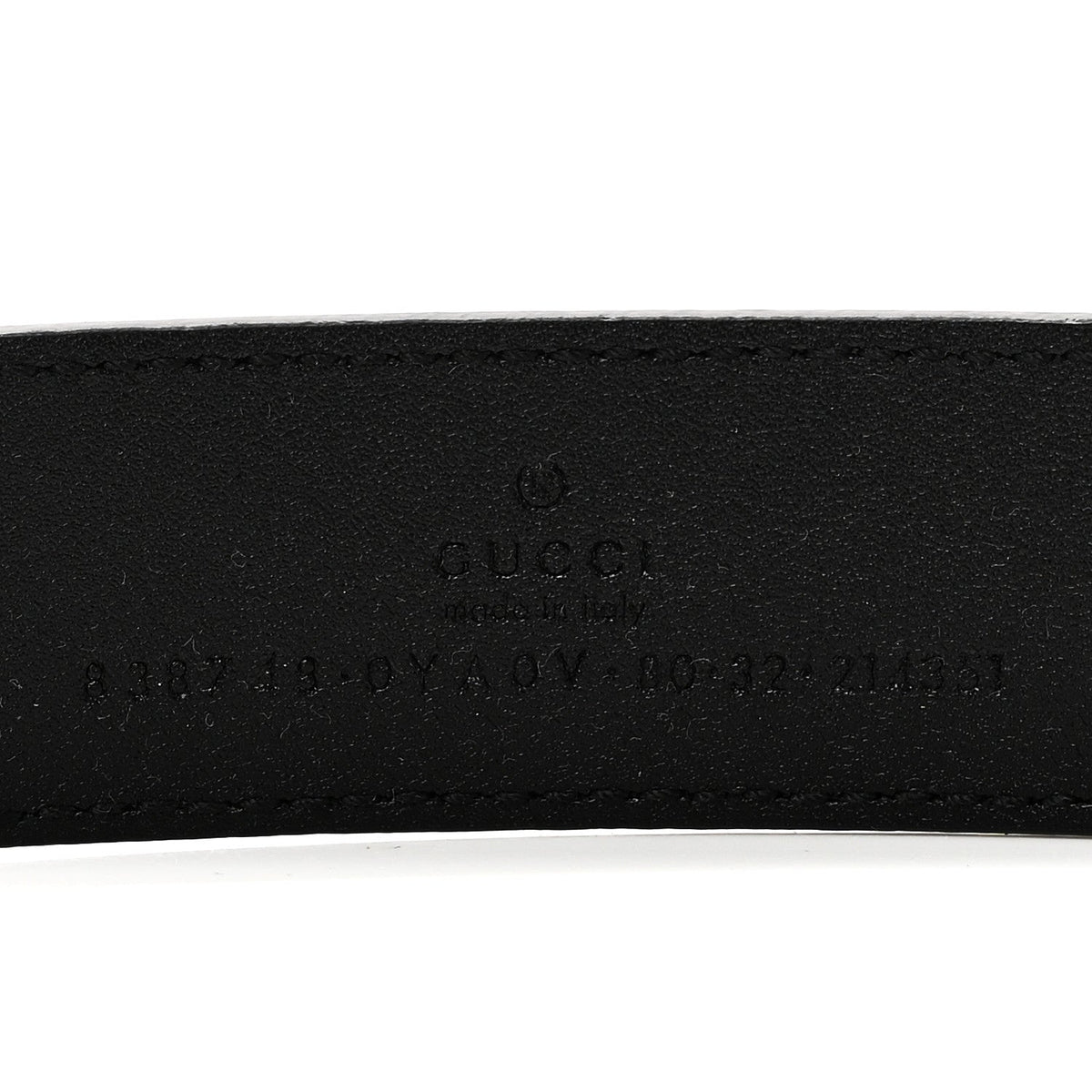 Plutone Calfskin Plaque GG 30mm Belt 80 32 Black