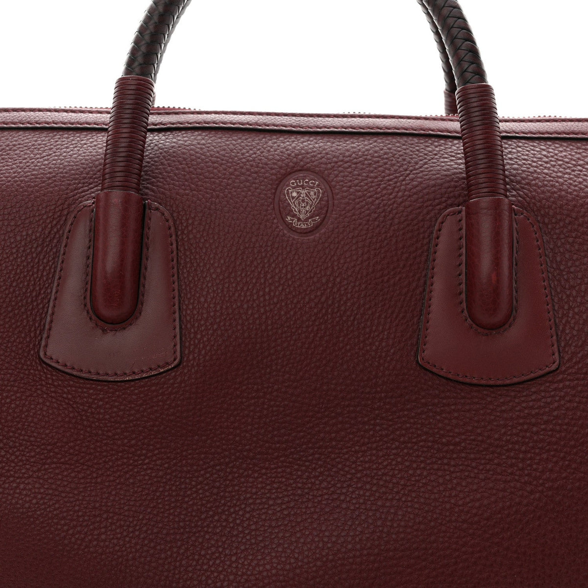 Grained Calfskin Duffle Bag Burgundy