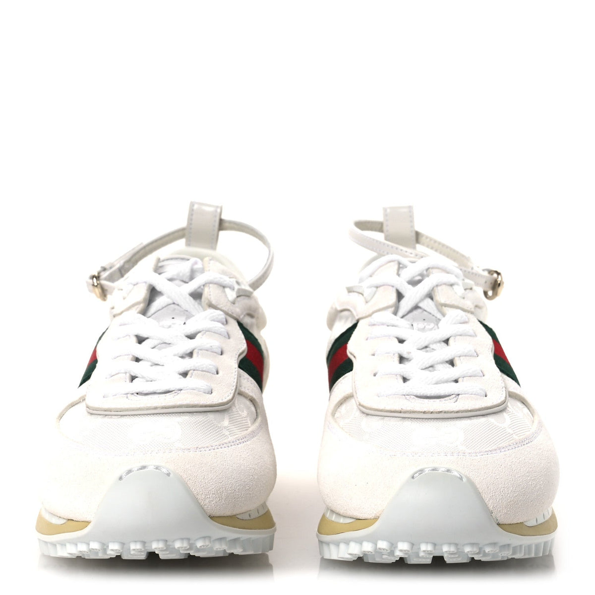GG Suede Monogram Web Re-Motion Sneakers 37.5 White